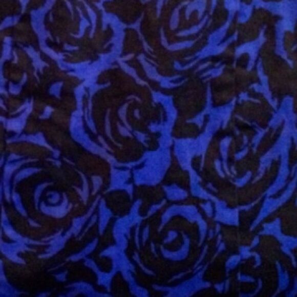 Forever 21 S/P Small Royal Blue & Black Floral Print Sexy Mini Skirt w/ Zipper - Picture 2 of 2